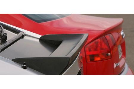 Der Heckspoiler als Ausdruck der Sportlichkeit - im Ur-Quattro sehr ausgeprägt.