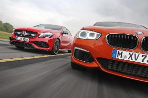 BMW M135i, Mercedes-AMG A45 4Matic, Frontansicht