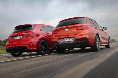 BMW M135i, Mercedes-AMG A45 4Matic, Heckansicht