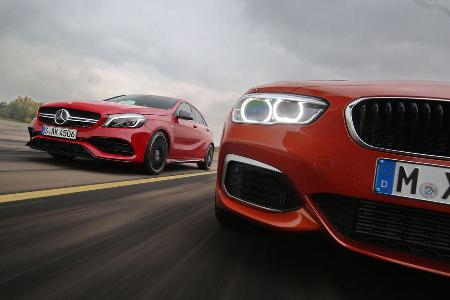 BMW M135i, Mercedes-AMG A45 4Matic, Frontansicht