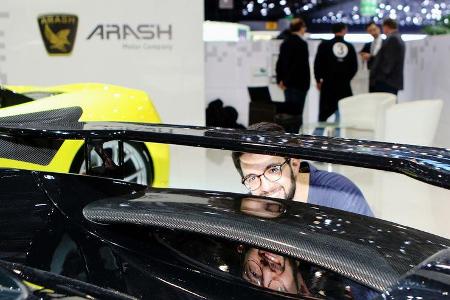 Arash AF10, Hybrid-Supersportwagen, Sitzprobe in Genf 2016