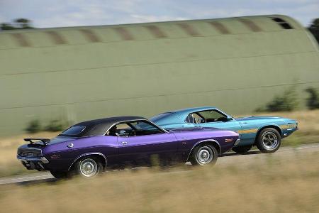 Dodge Challenger R/T 383, Baujahr 1970, Shelby Mustang GT 500, Baujahr 1969
