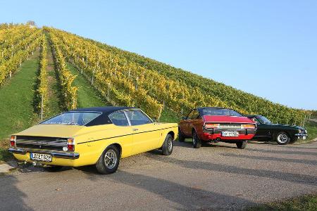 Ford Capri 2600 GT, Ford Taunus 2300 GXL, Ford Granada 2.0 l, Heckansicht