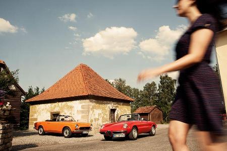 Alfa Spider 1750 Veloce, Fiat 124 Sport Spider, Frontansicht