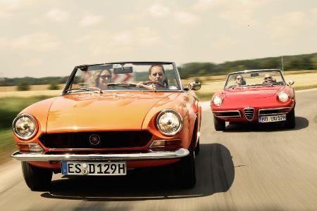 Alfa Spider 1750 Veloce, Fiat 124 Sport Spider, Frontansicht