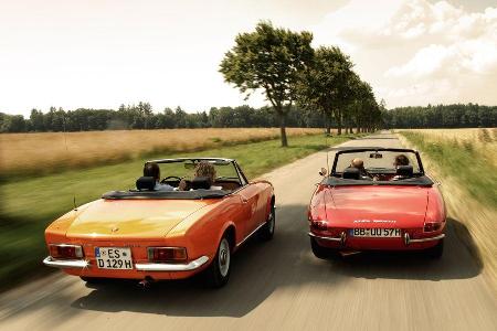 Alfa Spider 1750 Veloce, Fiat 124 Sport Spider, Heckansicht