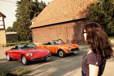 Alfa Spider 1750 Veloce, Fiat 124 Sport Spider, Frontansicht