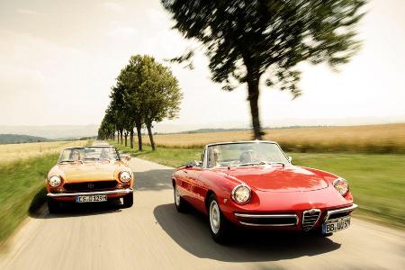 Alfa Spider 1750 Veloce, Fiat 124 Sport Spider, Frontansicht