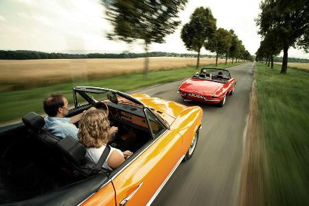 Alfa Spider 1750 Veloce, Fiat 124 Sport Spider, Fahrersicht