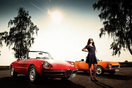 Alfa Spider 1750 Veloce, Fiat 124 Sport Spider, Frontansicht