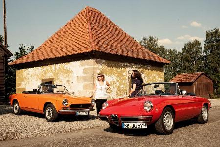 Alfa Spider 1750 Veloce, Fiat 124 Sport Spider, Frontansicht