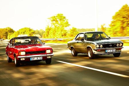 Opel Manta A, Ford Capri Serie 1, Frontansicht