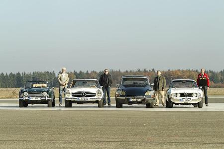 Triumph TR 4A, Mercedes 280 SL, Citroen D Super 5, Alfa Romeo 1750 GTV