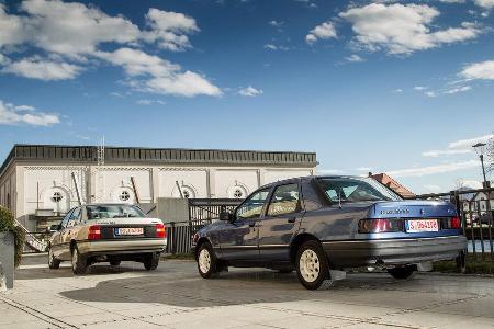 Opel Vectra 2.0i, Ford Sierra 2.0i, Heckansicht