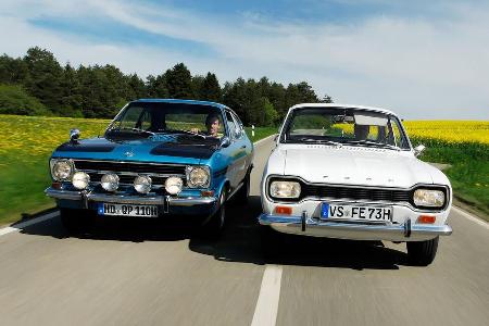 Opel Rallye Kadett 1100 SR, Ford Escort I, Frontansicht
