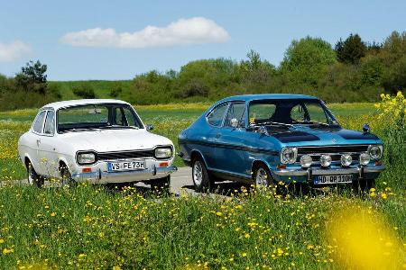 Opel Rallye Kadett 1100 SR, Ford Escort I, Frontansicht