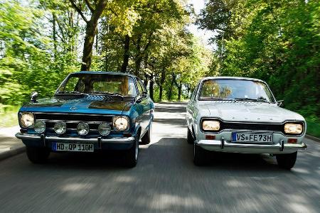 Opel Rallye Kadett 1100 SR, Ford Escort I, Frontansicht