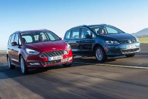 Ford Galaxy 1.5 Ecoboost, VW Sharan 1.4 TSI, Frontansicht