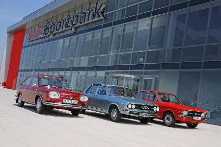 Audi 100 LS, VW 411 LE, VW K 70 L, Frontansicht