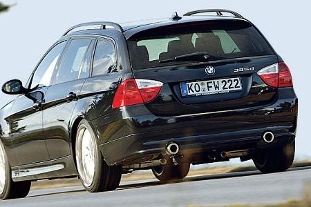 Auch Tuner Wetterauer verpasste dem 335d eine Leistungssteigerung durch Chiptuning. Mit 340 PS sollen im Touring nun 285 km/...
