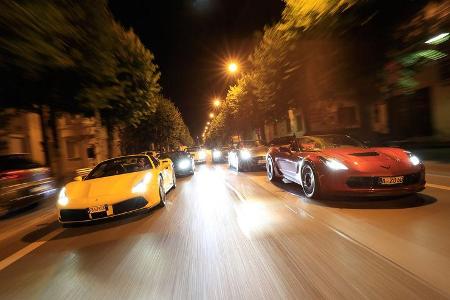 Jaguar F-Type, Chevrolet Corvette, Lamborghini Huracán, Porsche 911 Turbo S, Ferrari 488 Spider