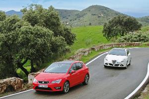 Seat Leon 2.0 TDI, Alfa Romeo Giulietta 2.0 JTDM, Frontansicht