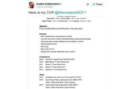 Kamui Kobayashi - Bewerbung - Mercedes