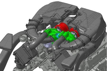 BMW Alpina B5 Biturbo, Motor, V8, technische Zeichnung