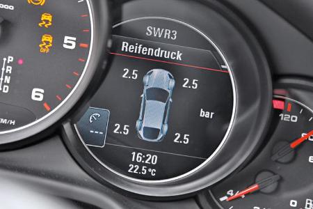 Porsche Panamera Diesel, Reifendruck, Display