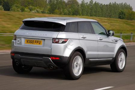 Range Rover Evoque, Seitenansicht, von hinten, Fahrt