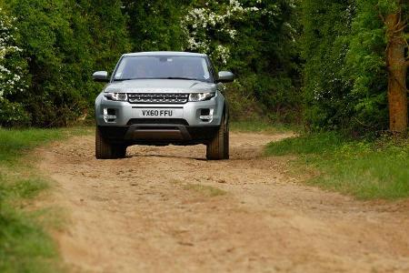 Range Rover Evoque, Frontansicht, Gelände, Waldweg