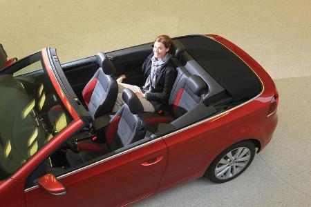 VW Golf Cabrio 1.4 TSI, Rücksitz, Rückbank, von oben