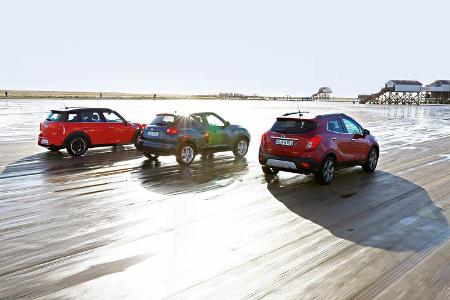 Opel Mokka, Mini Countryman, Nissan Juke, Heckansicht