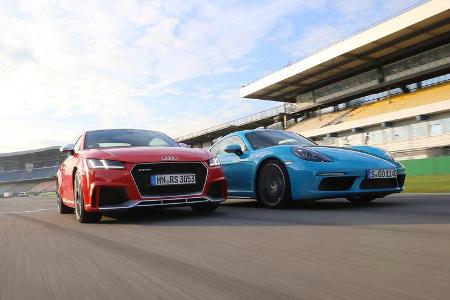 Audi TT RS Coupé, Porsche 718 Cayman S, Frontansicht