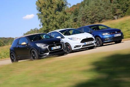 DS 3 THP 208, Ford Fiesta ST200, VW Polo GTI, Seitenansicht