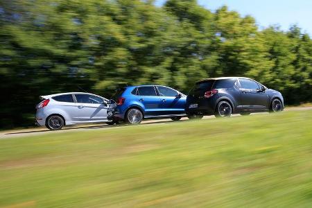 DS 3 THP 208, Ford Fiesta ST200, VW Polo GTI, Seitenansicht
