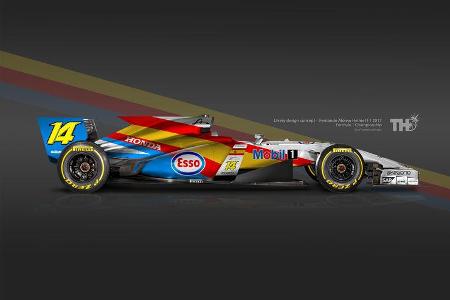 Fernando Alonso - F1-Autos mit Helm-Lackierung - 2016