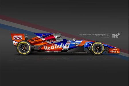 Max Verstappen - F1-Autos mit Helm-Lackierung - 2016