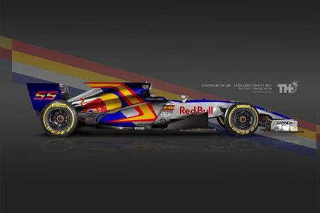 Carlos Sainz - F1-Autos mit Helm-Lackierung - 2016