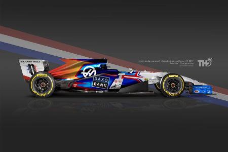 Romain Grosjean - F1-Autos mit Helm-Lackierung - 2016