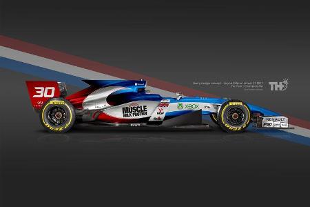 Jolyon Palmer - F1-Autos mit Helm-Lackierung - 2016