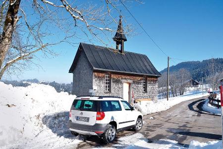 Skoda Yeti 2.0 TDI, Rckansicht, Heck, Schnee