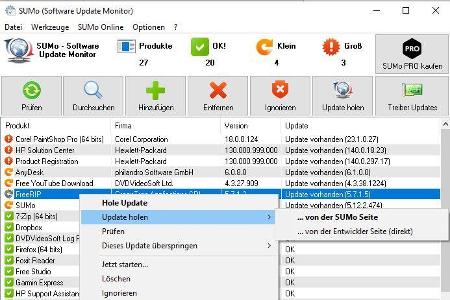 Das Tool Sumo identifiziert zuverlässig veraltete Versionen von installierter Software. Wenn Sie automatisches Updaten bevor...