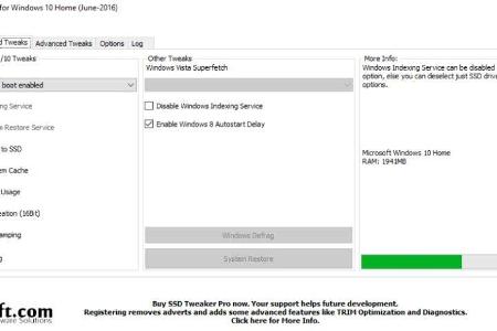 SSD Tweaker verbessert mit kleinen Tricks die Lebensdauer und holt ein wenig mehr Performance heraus, die allerdings im eins...
