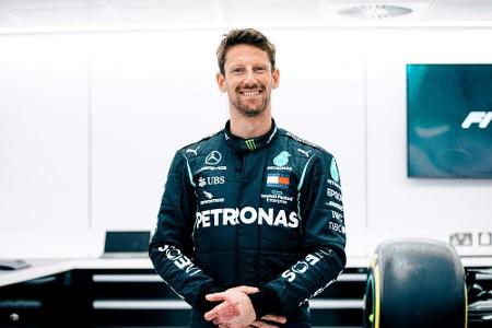 Sieben Monate nach Flammen-Unfall: Grosjean pilotiert Weltmeister-Mercedes