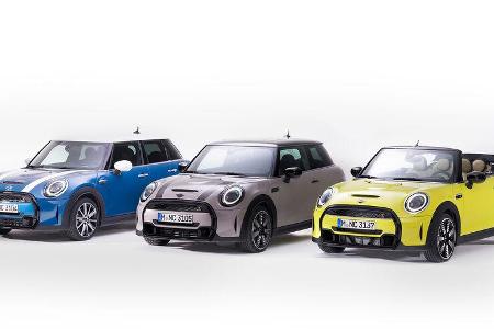 Zum 20. Jahrestag des New Mini bekommen Zwei-, Viertürer und das Cabrio ein Facelift.