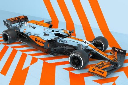 Gulf-Lackierung von McLaren für den Grand Prix von Monaco 2021