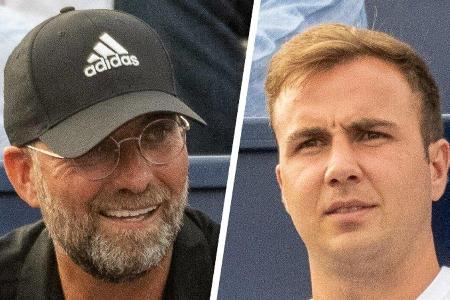 Jürgen Klopp (l.) und Mario Götze während der Eröffnungsfeier auf Mallorca.