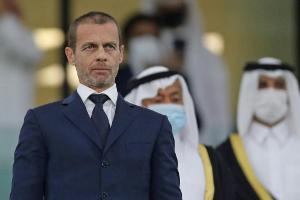 Papst Franziskus empfängt UEFA-Boss Ceferin