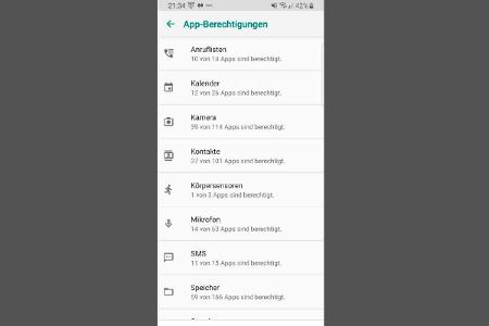Auch Android verfügt in den Einstellungen über eine Berechtigungsübersicht. In dieser sehen Sie mit einem Klick, welche Apps...